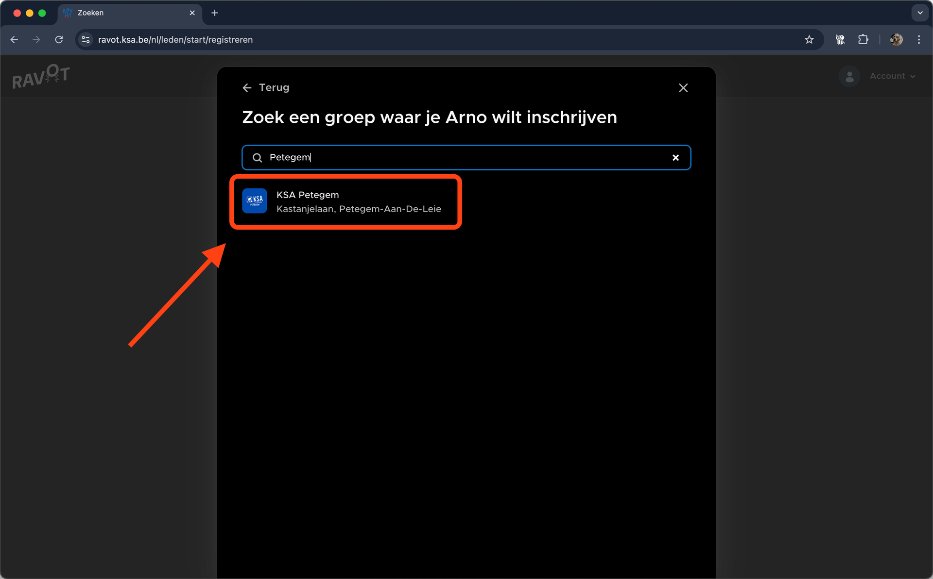 Een screenshot van Ravot
